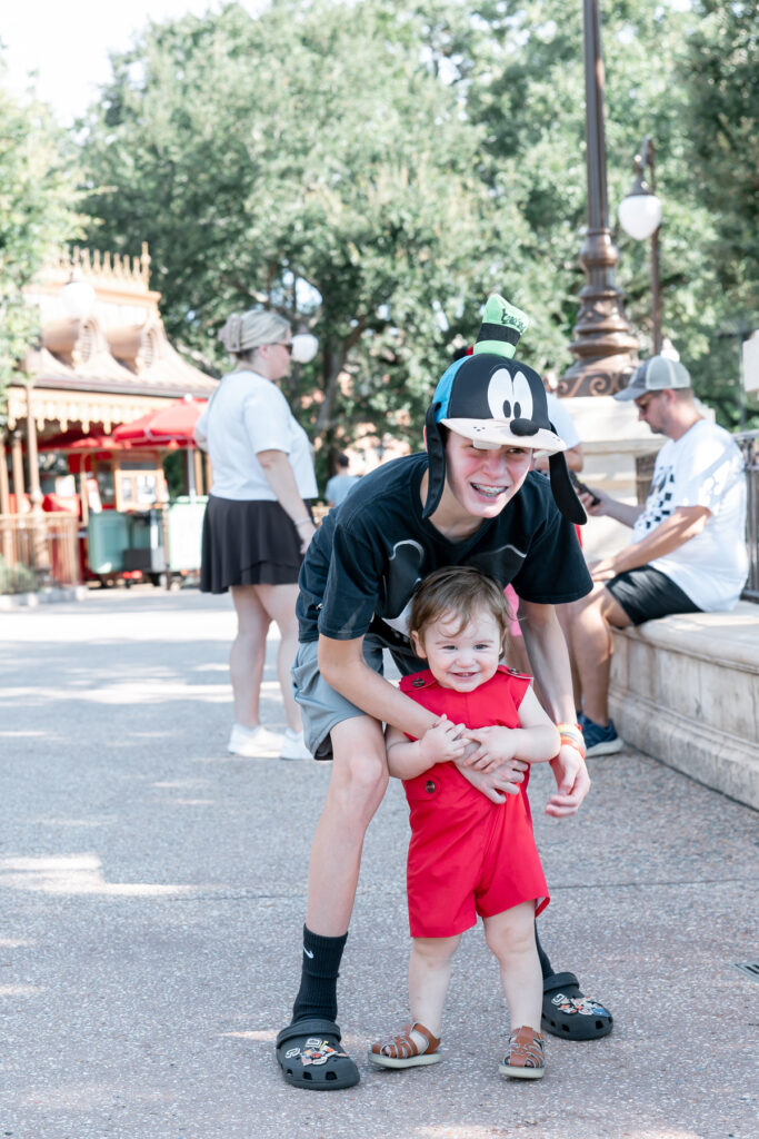 A picture of the author's two sons at Disney.