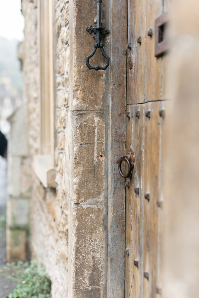 The side of an old door