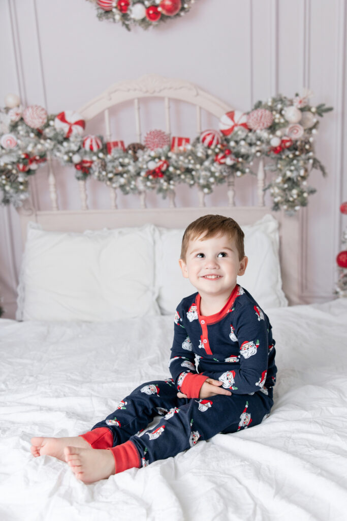 Two brothers during their Jolly Jammies portrait session with Tiffany Bradley Photography in Savannah, GA