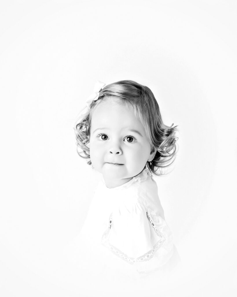 Black and white heirloom portrait from a Savannah, GA heirloom portrait session.