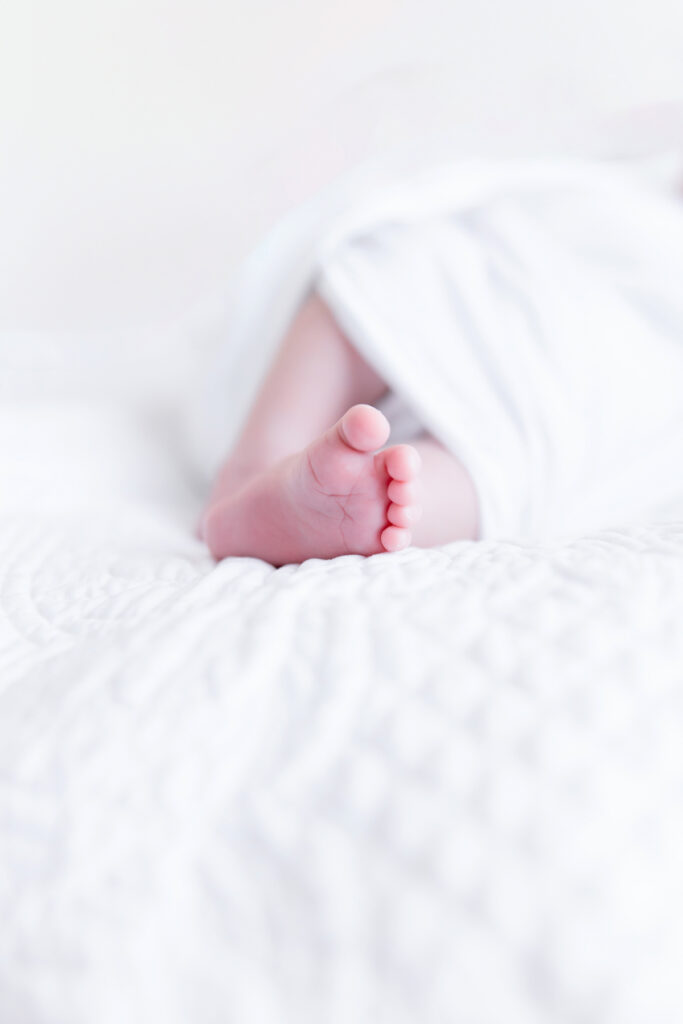 close up of newborn baby foot photographed in Savannah GA