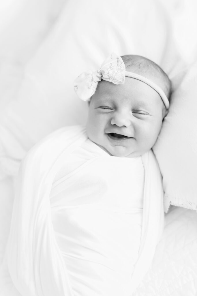 newborn baby wrapped during studio session in Savannah GA