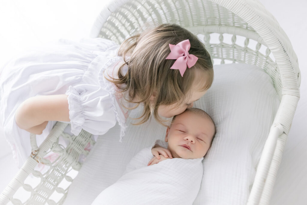 Sibling picture at in studio portrait session Savannah, GA
