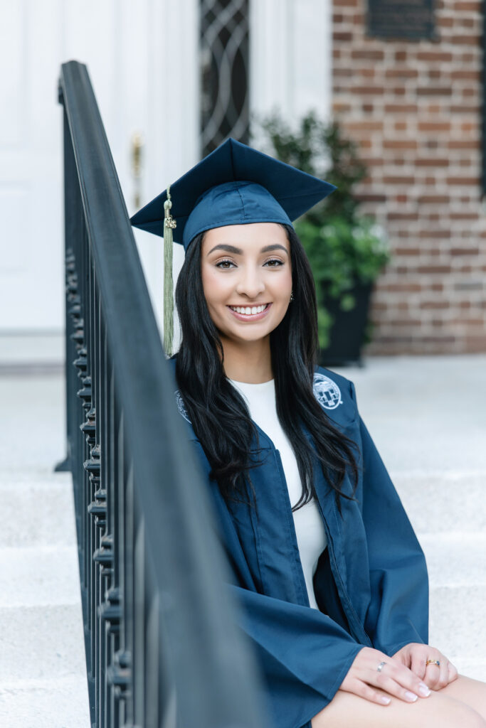 Cap and gown senior portraits in Savannah, Georgia