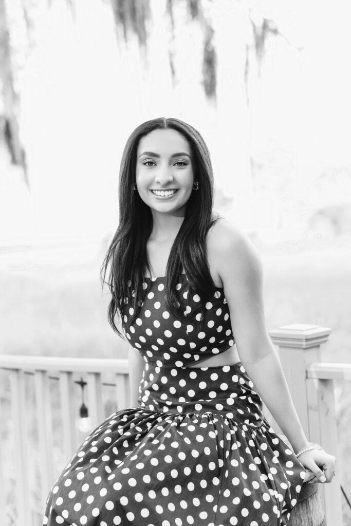  Black and white edit from a Savannah senior portrait session