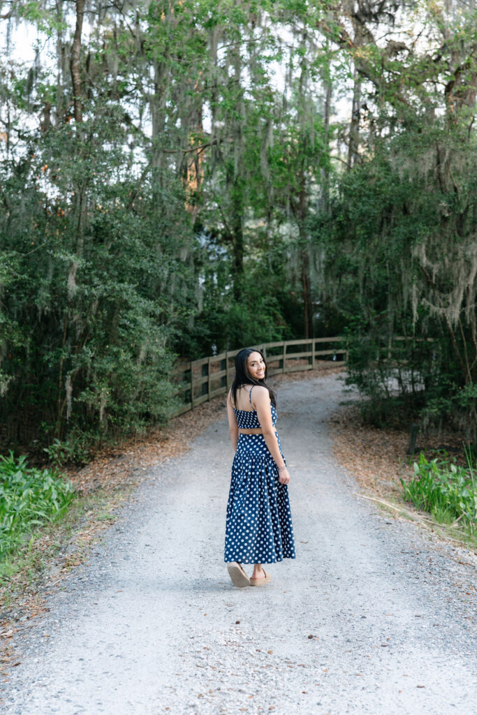 Natural light college senior portraits in Savannah