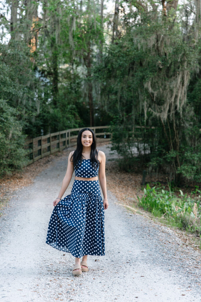 Natural light college senior portraits in Savannah