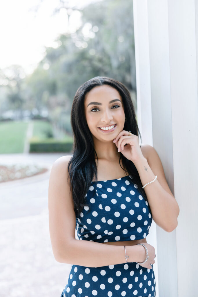 Headshot from college senior portrait session of Georgia Southern University graduate